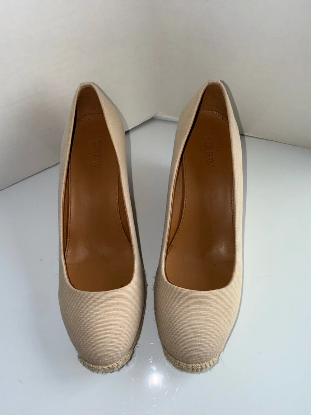 J.CREW Beachy Wedge Espadrille Closed Toe Pumps in tan for Women 8